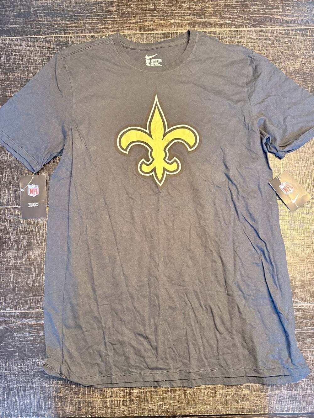 Nike New Orleans Saints NFL Team Apparel Graphic T-Shirt Gray Large